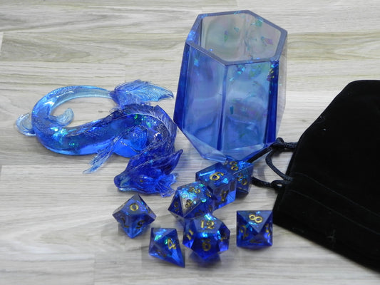 Dice Set with Sea Serpent Dice Beast: Custom Single Color