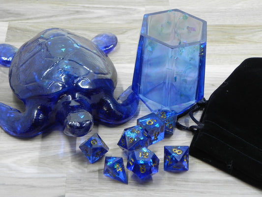 Dice Set with Sea Turtle Dice Beast: Custom Single Color
