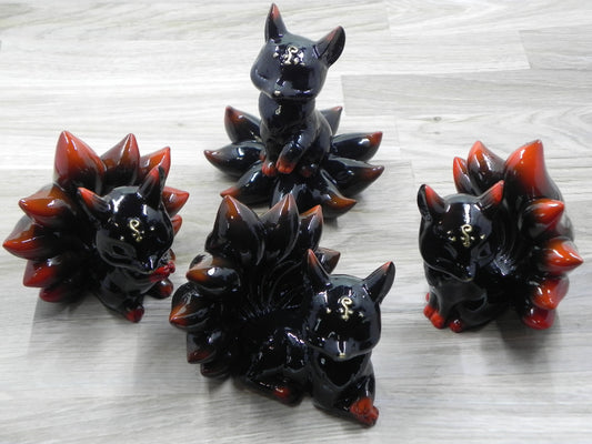 Kitsune Medium Figures-Black Flame
