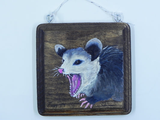 "Opossum" mini wood plaque