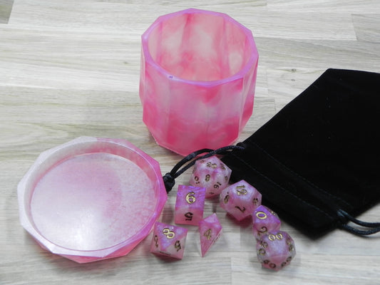 Dice Set: Rose Quartz