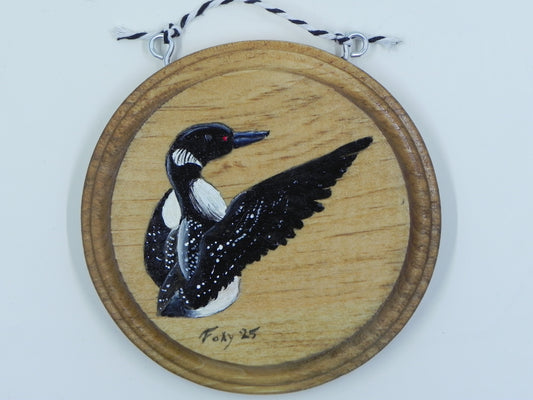 "Loon" mini wood plaque