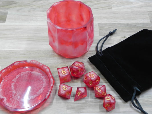 Dice Set: Red Satin