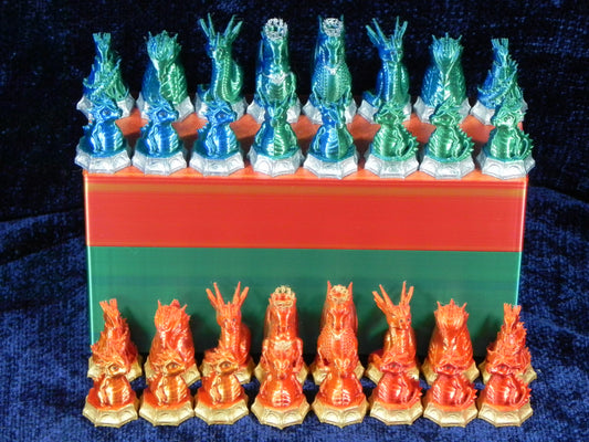 Fire and Water Epic Dragon Chess Set