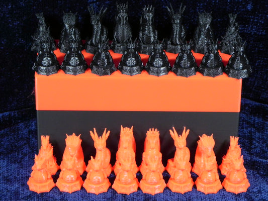 Red and Black Epic Dragon Chess Set