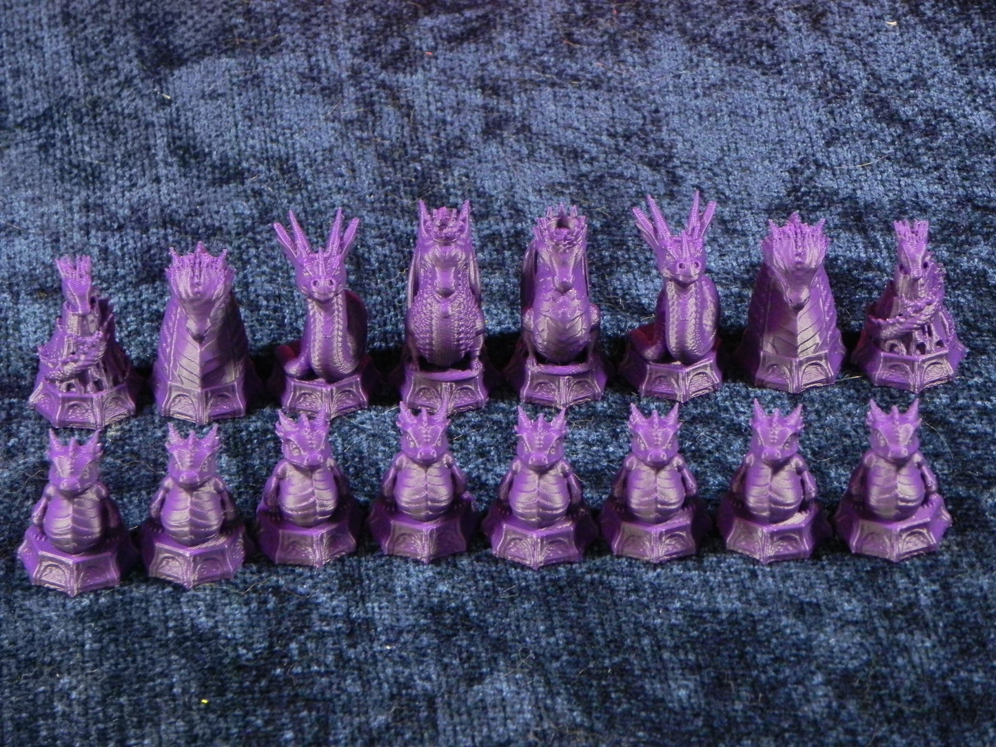 Purple and Pink Epic Dragon Chess Set