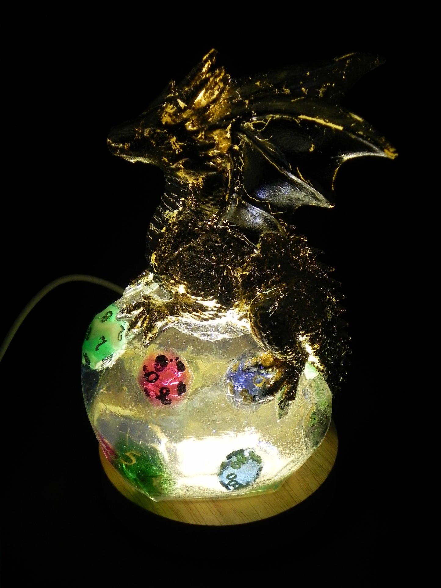Dragon Dream Orb Lamp--Golden Dice