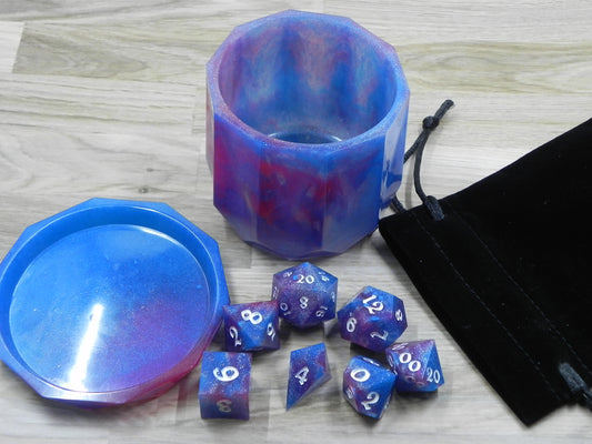 Dice Set: Pink and Blue Mica