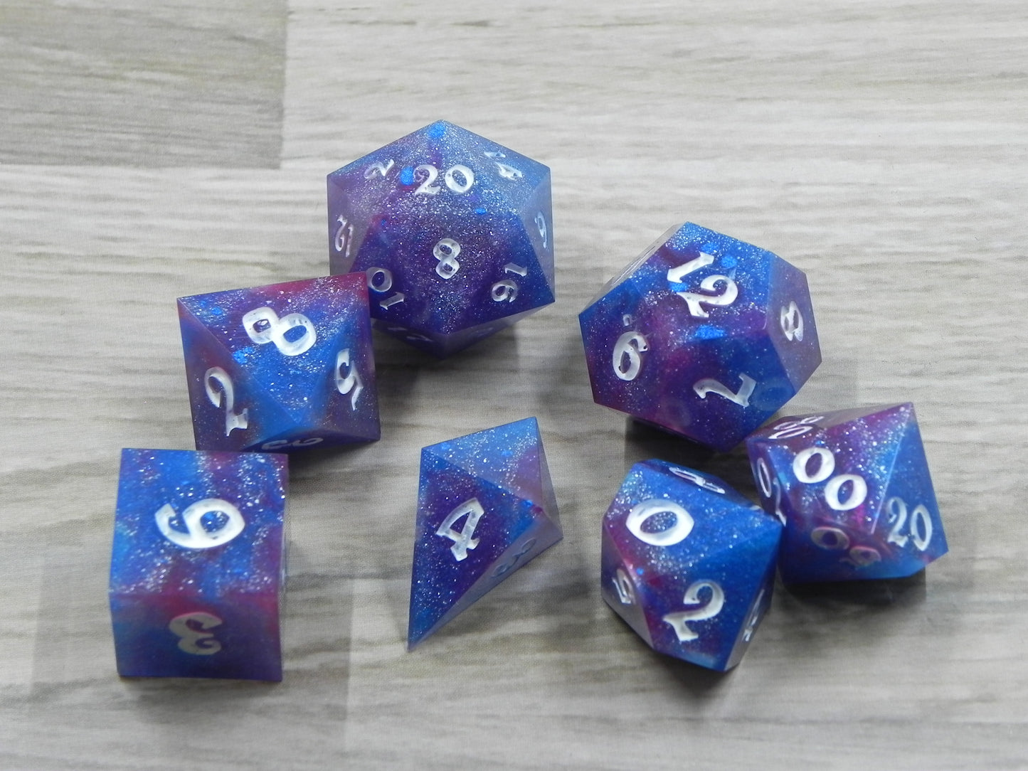 Dice Set: Pink and Blue Mica