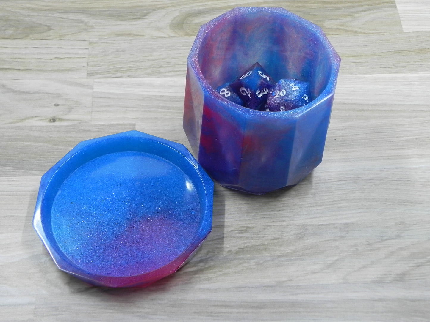Dice Set: Pink and Blue Mica