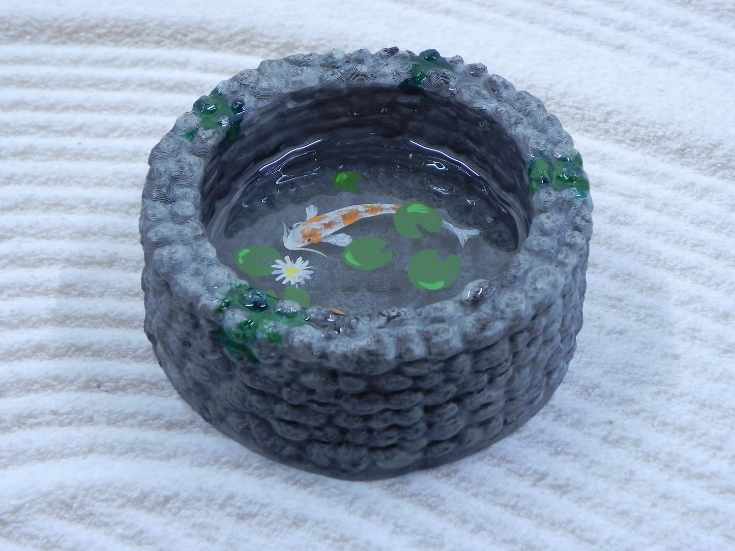 "White with orange spotted koi" wishingwell