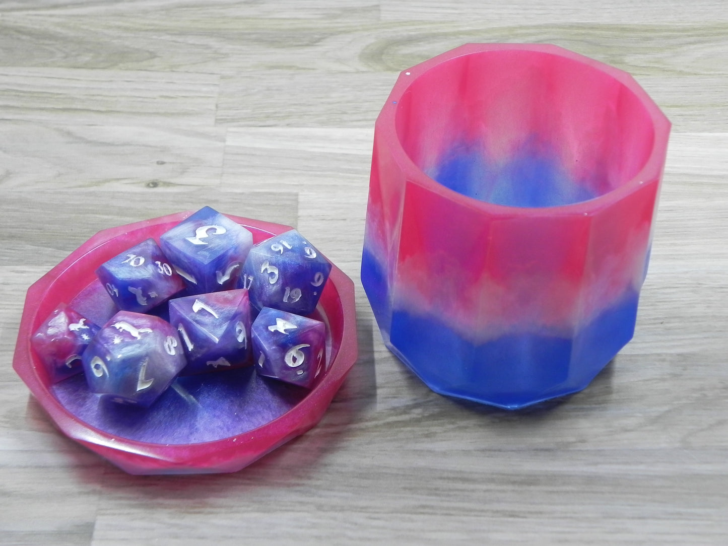 Dice Set: Pink and Blue Fox Northstar