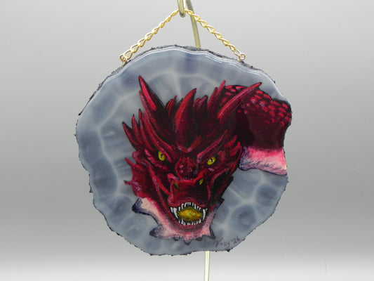 "Red Dragonflame" Geode Painting