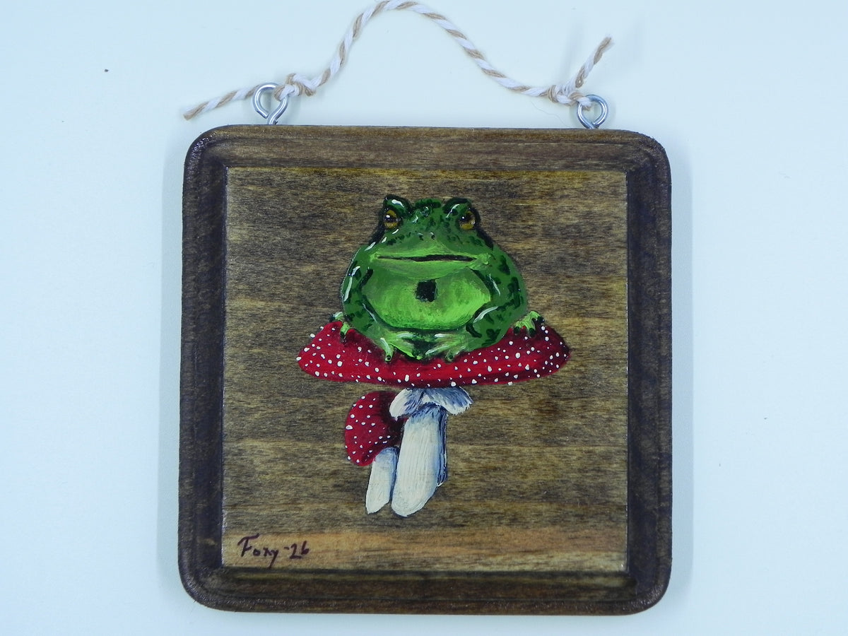 "Toad Stool" mini wood plaque