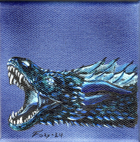 "Ice Dragon" mini acrylic painting