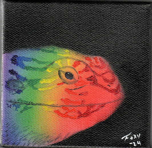 "Bearded Dragon" mini acrylic painting