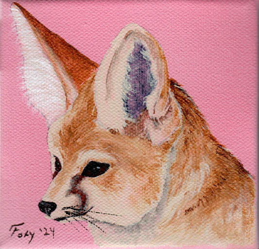 "Fennec Fox" mini acrylic painting
