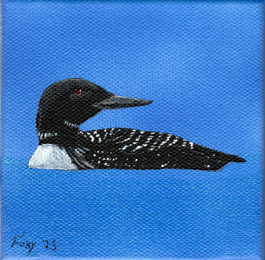 "Loon" mini acrylic painting
