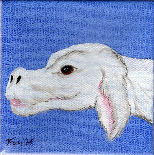 "White dragon" mini acrylic painting