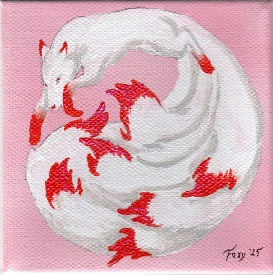 "Kitsune" mini acrylic painting