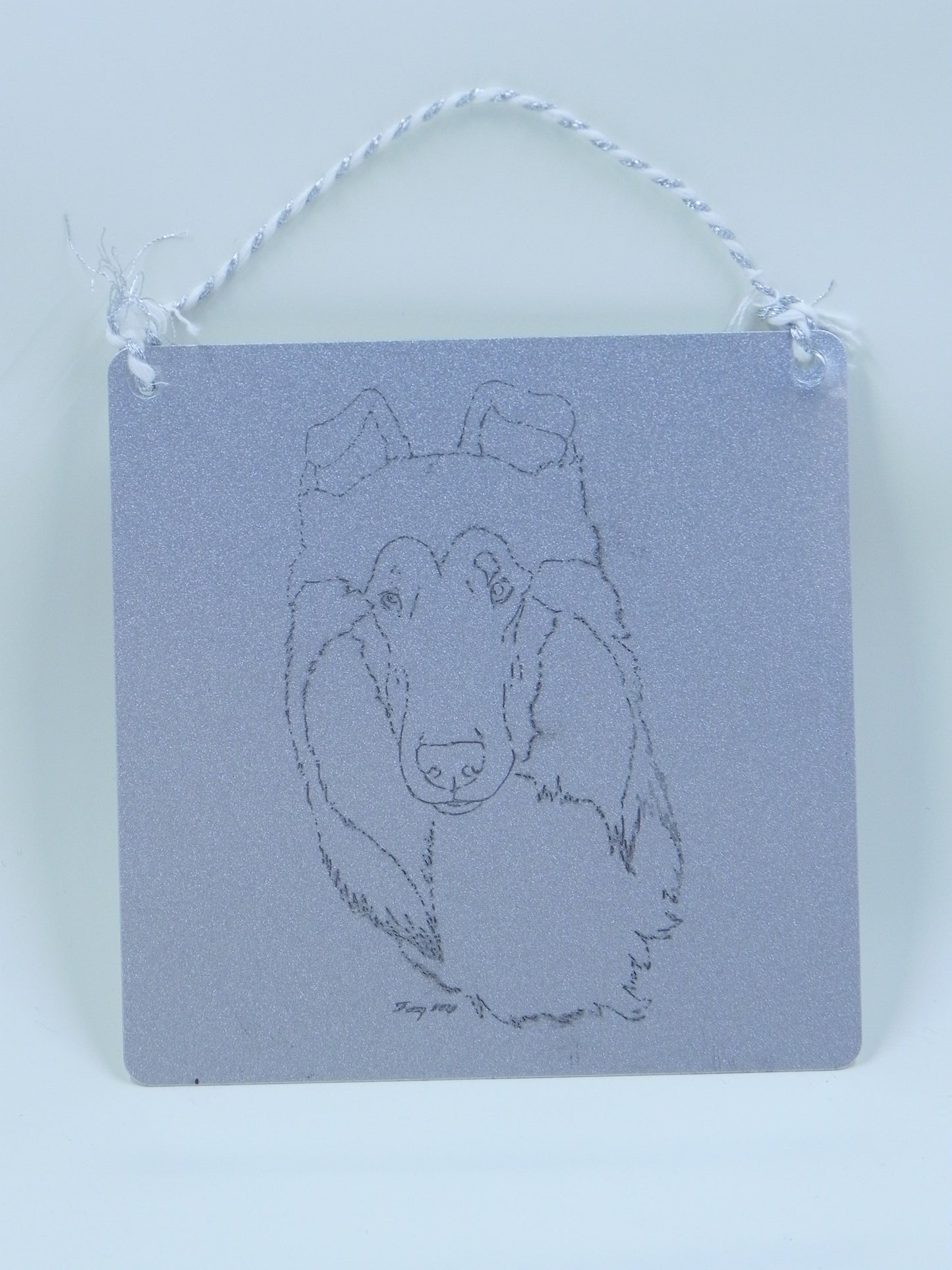 "Rough Collie" metal plaque