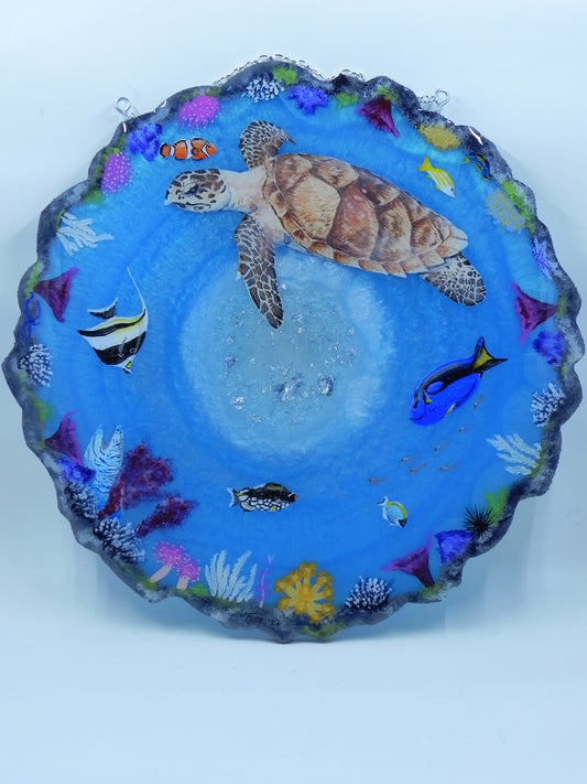 "Ocean Circle" Geode Painting