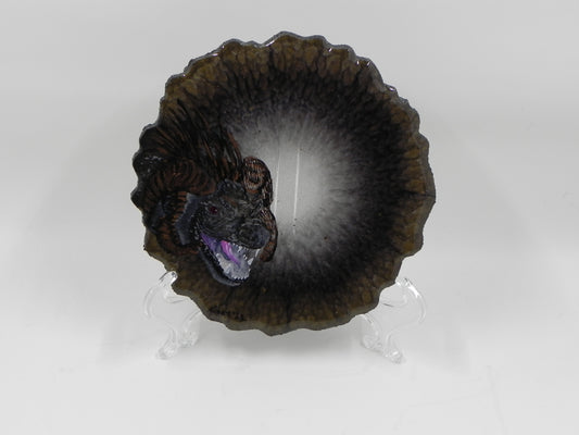 "Black Dragonscale" Geode Painting