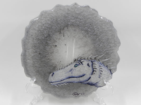 "Silver Dragonscale" Geode Painting