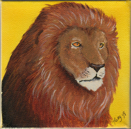 "Lion" mini acrylic painting