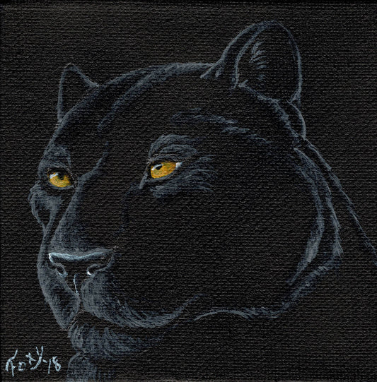 "Black Panther" mini acrylic panting