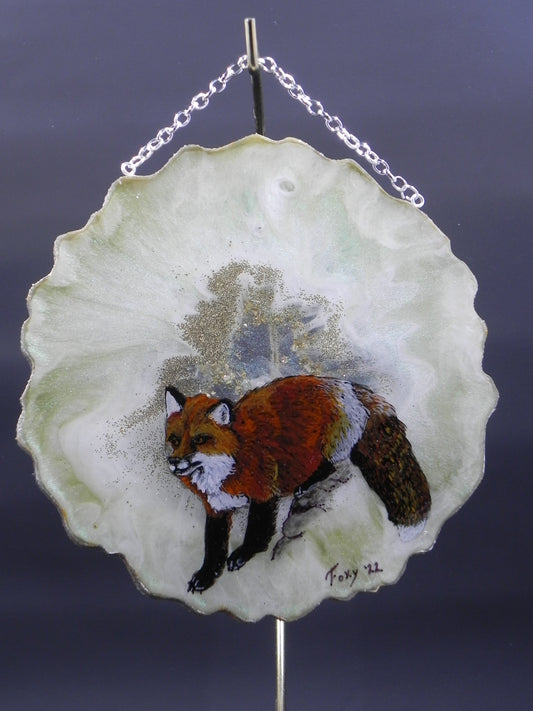 "Fox on rocks" Geode Painting