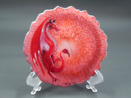 "Red Dragonscale" Geode Painting