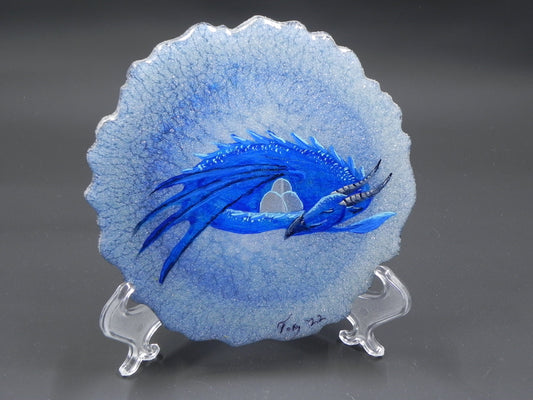 "Blue Dragonscale" Geode Painting