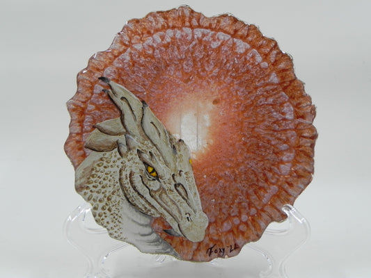 "Gold Dragonscale" Geode Painting