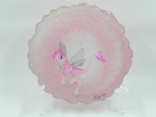 "Pink Dragonscale" Geode Painting