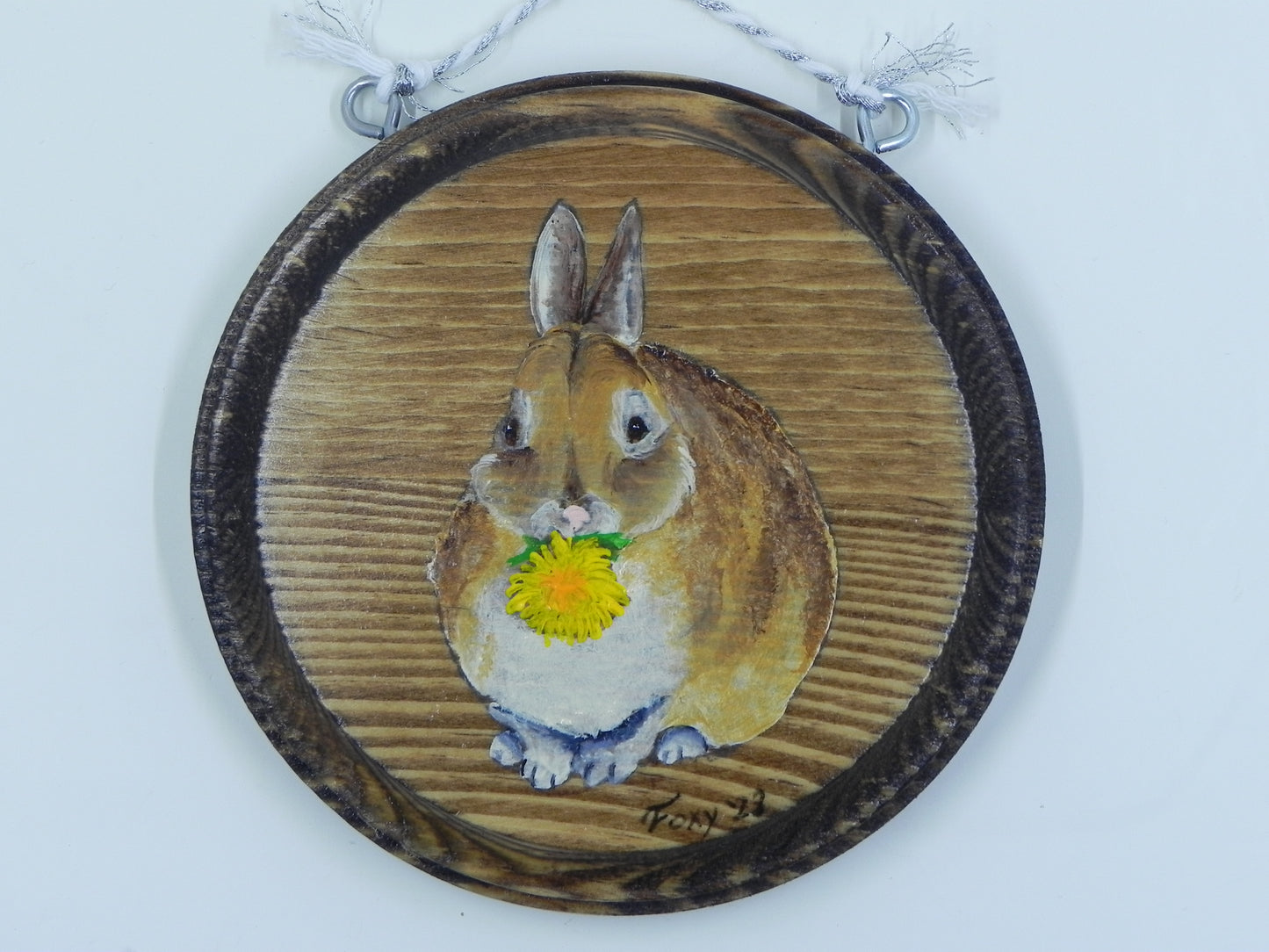 "Dandy-Bunny" mini wood plaque