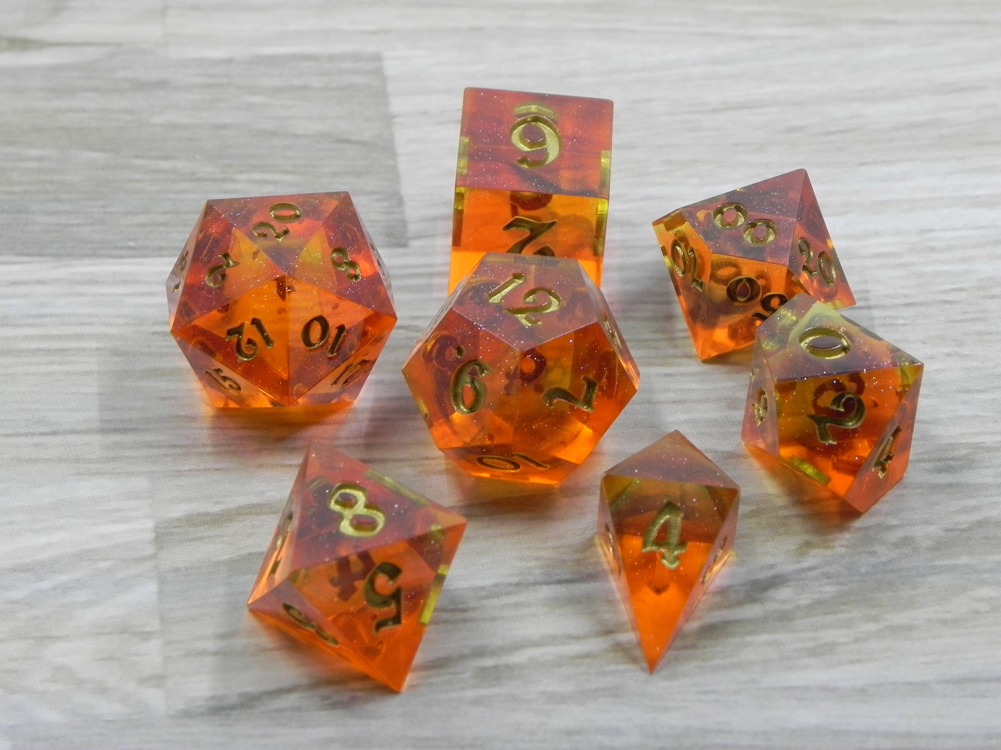 Dice Set with Kitsune Dice Beast: Flame – Foxysartbox