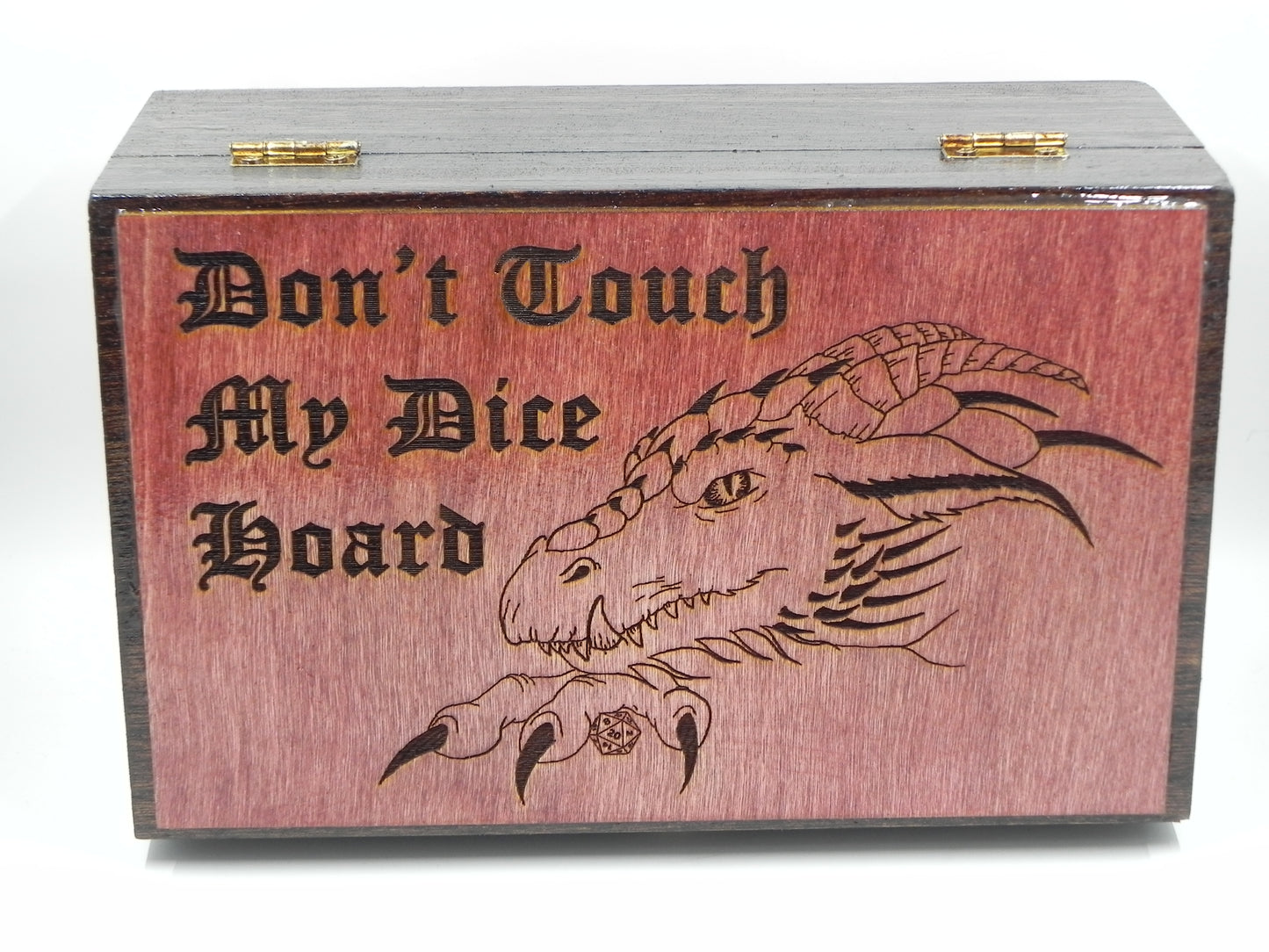 "Don't Touch My Dice Hoard" lined dice box