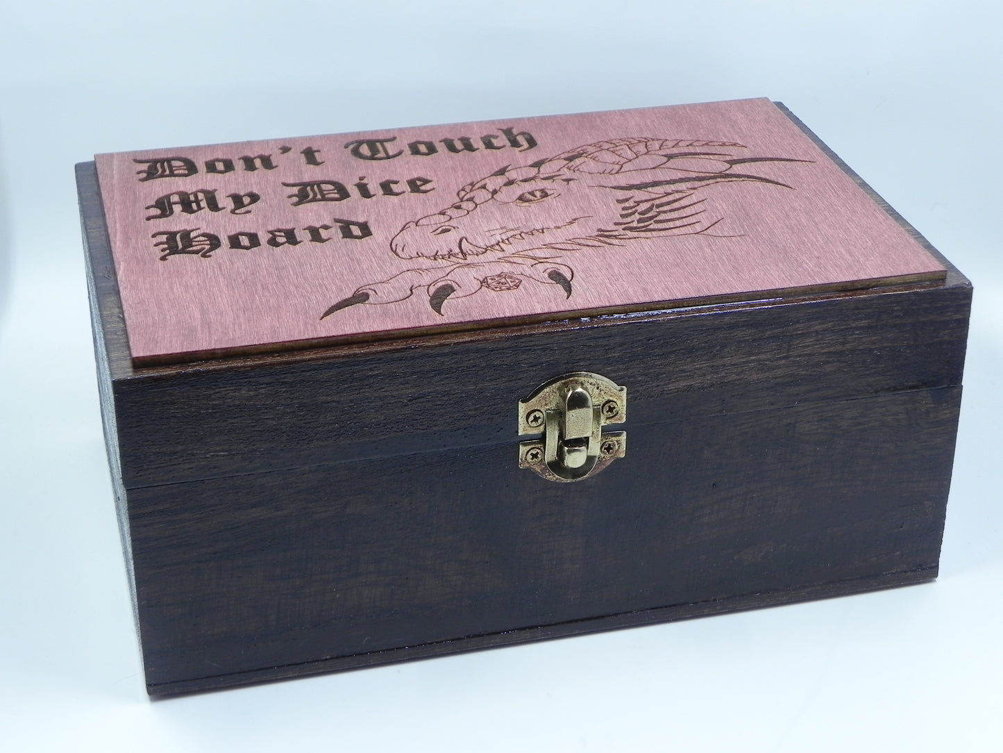 "Don't Touch My Dice Hoard" lined dice box