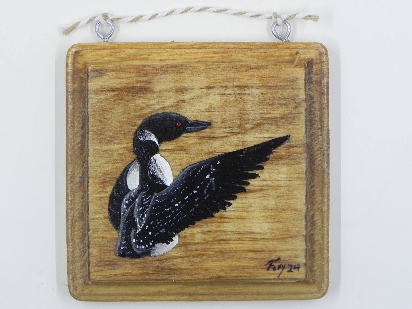 "Loon" mini wood plaque