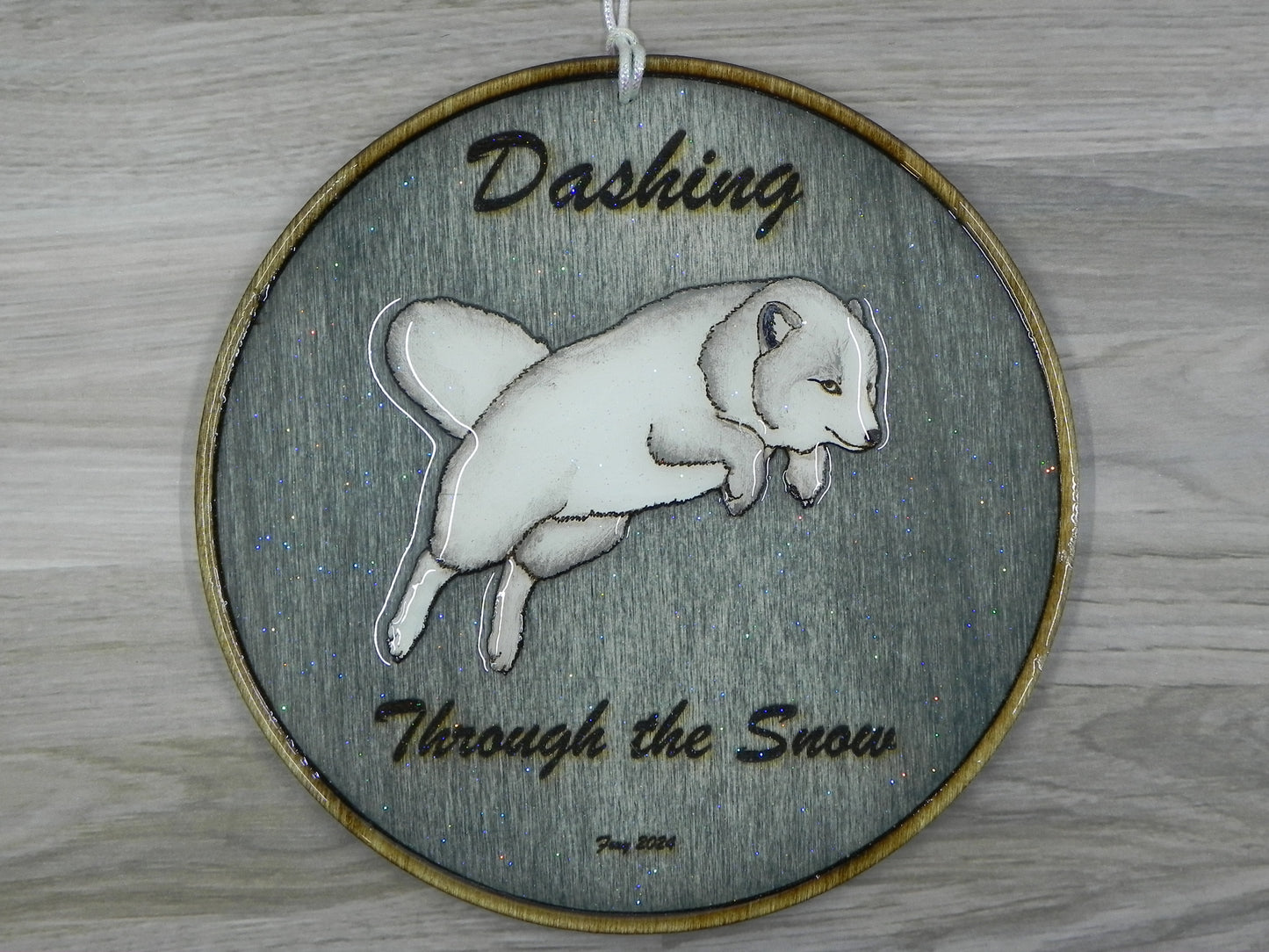 Seasonal Fox Plaque: Winter "Dashing Through the Snow"