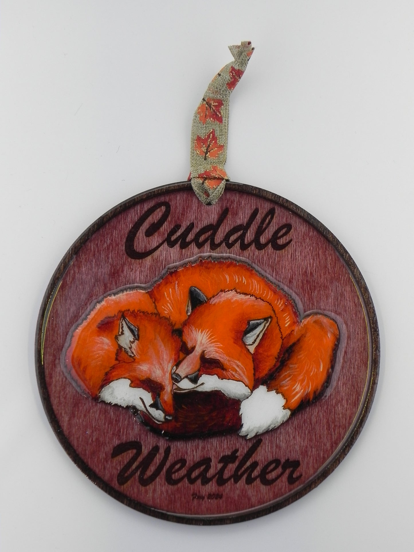 Seasonal Fox Plaque: Autumn "Cuddle Weather"