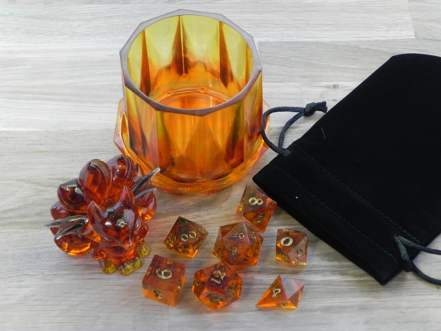 Dice Set with Kitsune Dice Beast: Flame