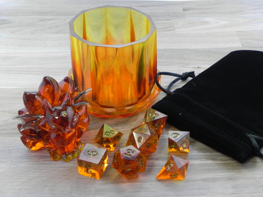 Dice Set with Kitsune Dice Beast: Flame