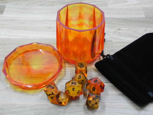 Liquid Core Dice Set: Fire and Ash