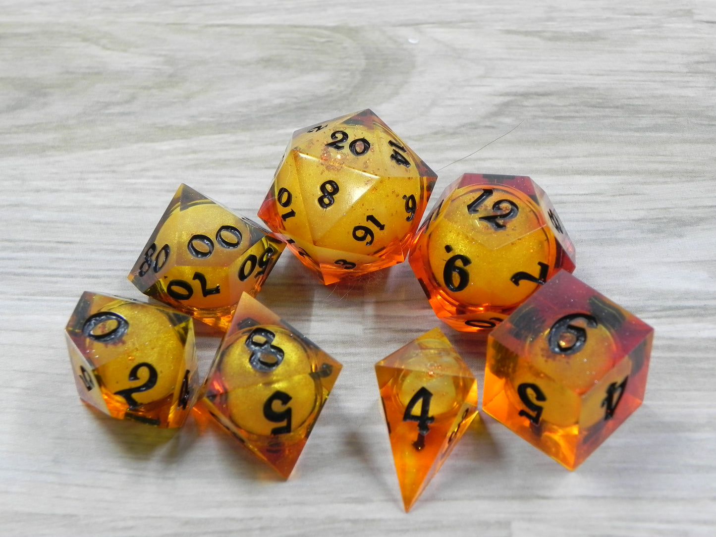 Liquid Core Dice Set: Fire and Ash