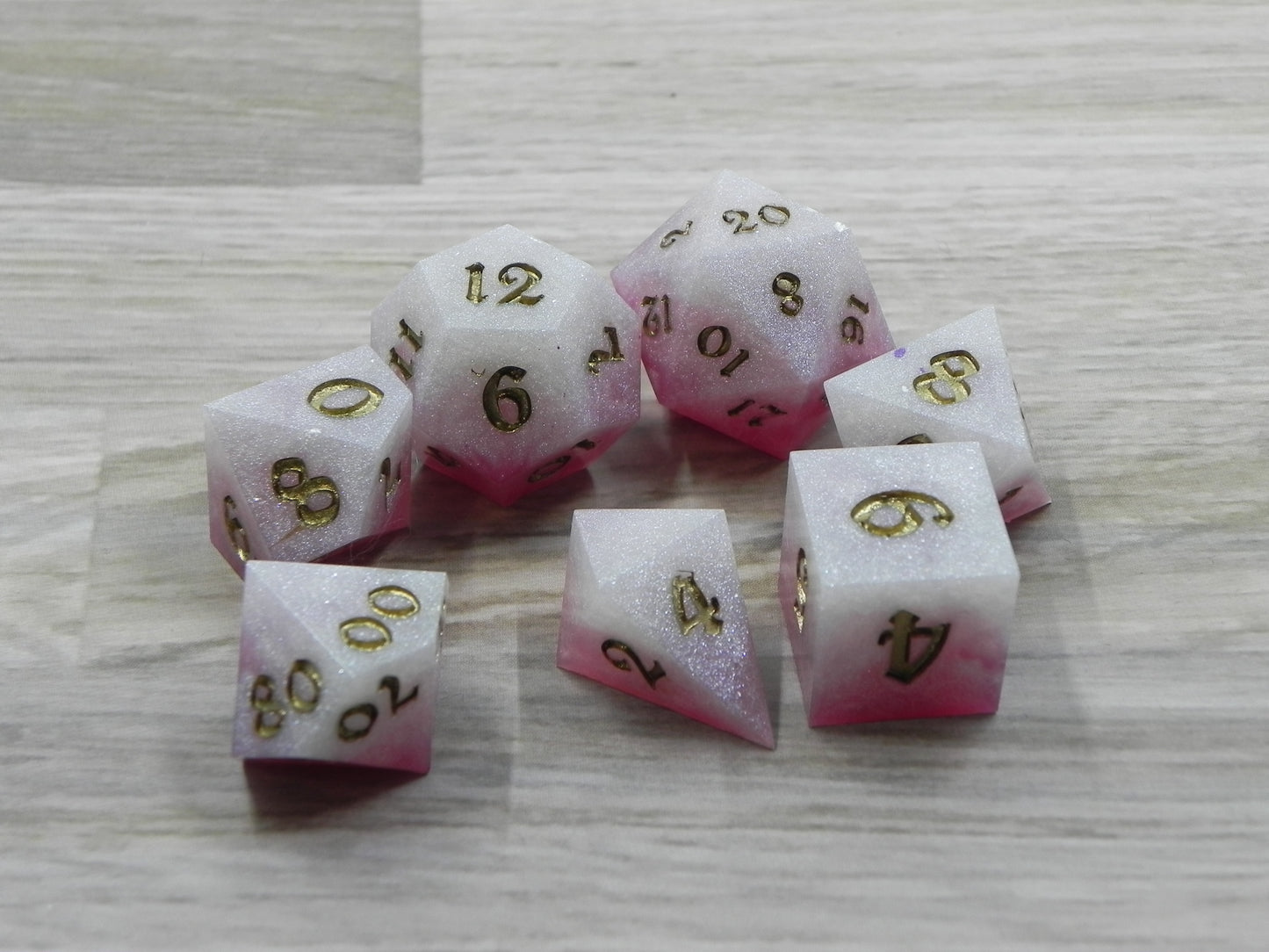 Dice Set: Rose Quartz