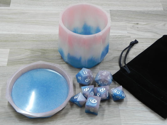 Dice Set: Pink and Blue Mica