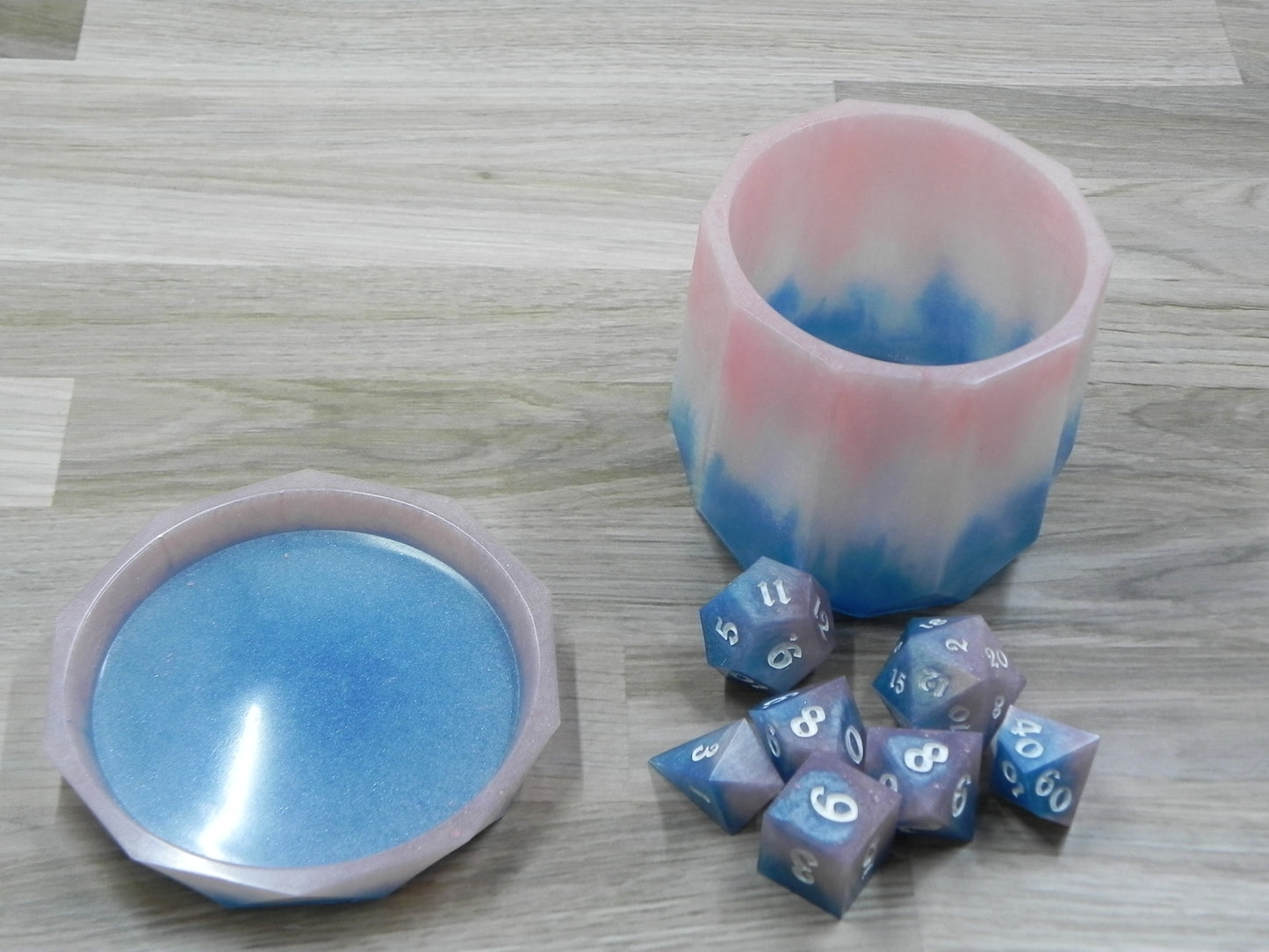 Dice Set: Pink and Blue Mica