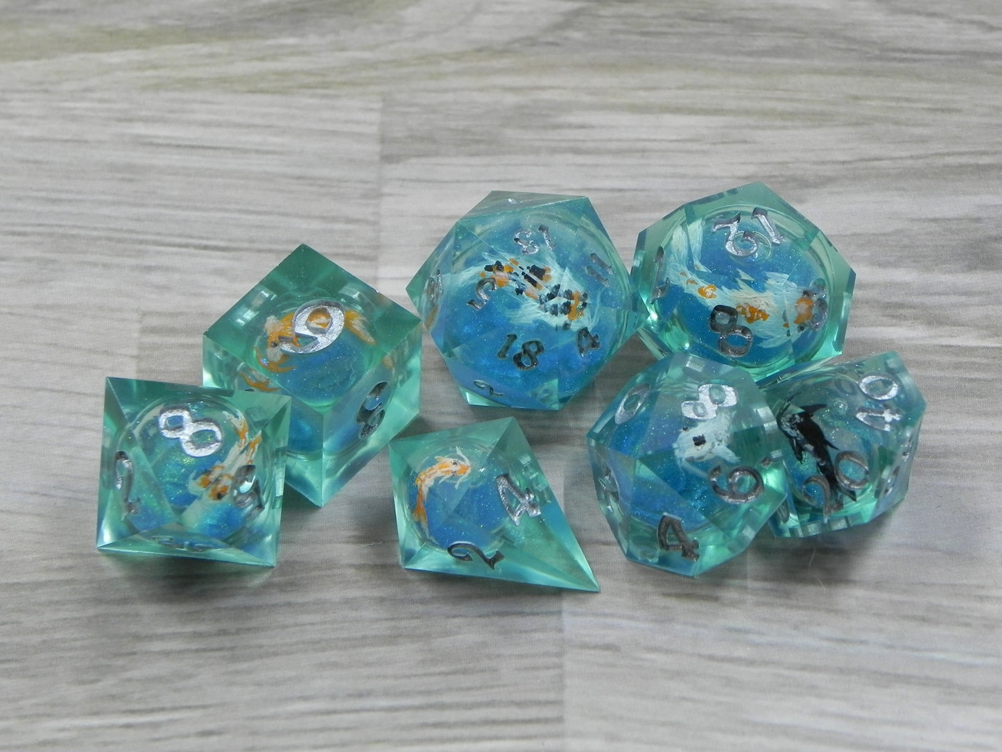 Liquid Core Dice Set: Koi Pond